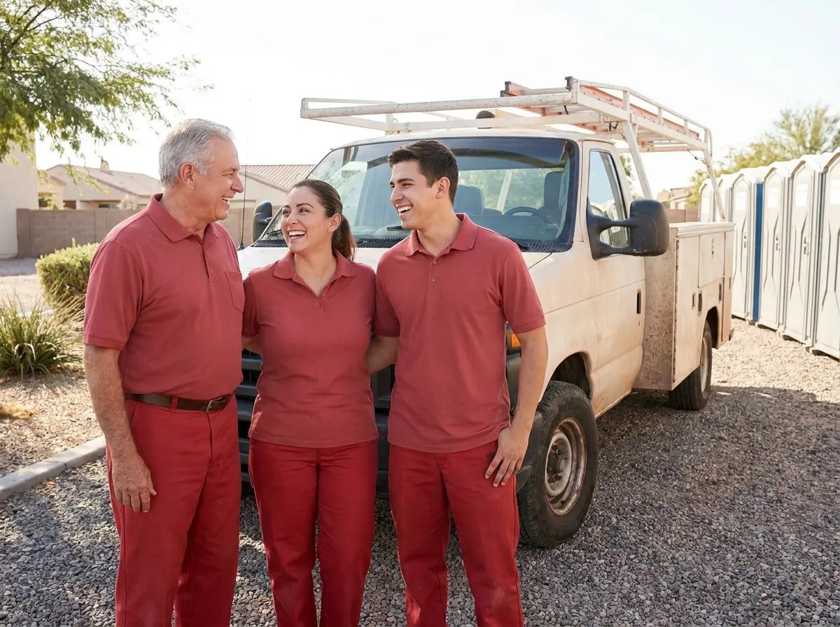 Hometown Portable Toilet Co portable toilet rentals team in Avondale, AZ